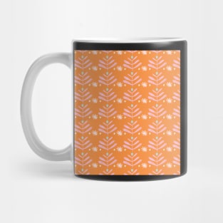 Orange and Pink Retro Blooms Mug